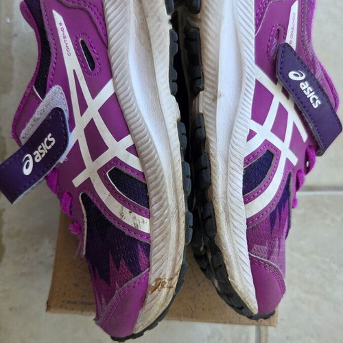 Asics athletic shoes for girl used, size 28.5, purple