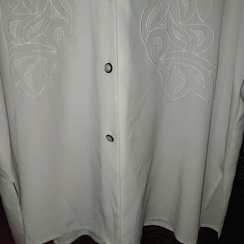 White semi-transparent shirt with design XXL used