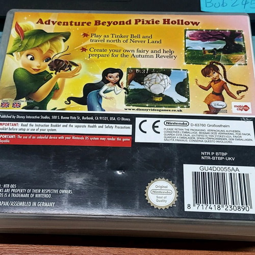 Tinkerbell and the Lost Treasure Nintendo DS case used with accessories