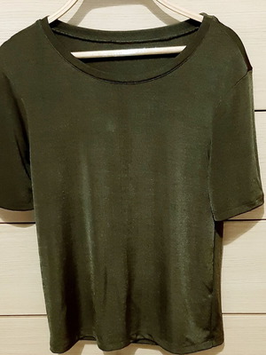 Zara short-sleeve shirt large, olive, lycra, new