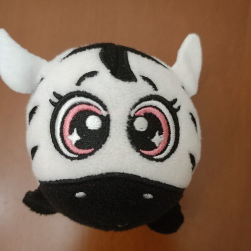 Round Squishy Zebra Plush Toy like new with big eyes