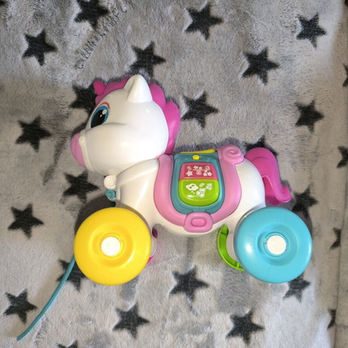 Baby Clementoni Pull-Along Unicorn Toy like new with sounds and music