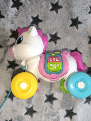 Baby Clementoni Pull-Along Unicorn Toy like new with sounds and music