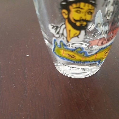 Souvenir shot glass new from Crete with mantinada about friendship