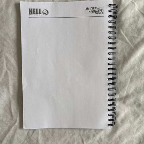 H3ll Energy Drink Spiral Notebook like new, 76 white pages