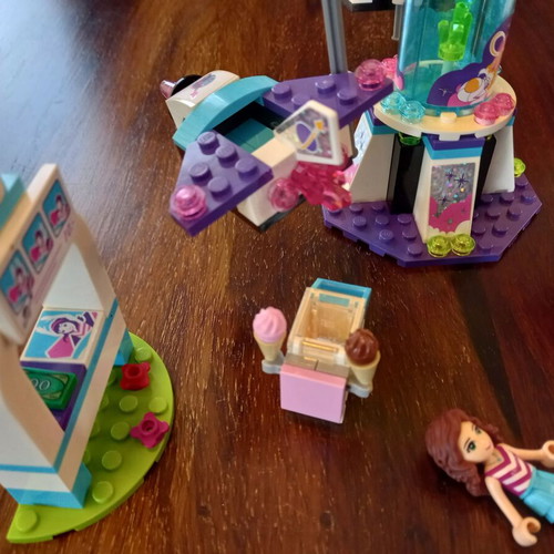 Lego Friends Amusement Park Space Ride carousel used, set 41128 with manual