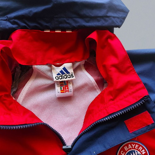 Vintage Bayern Munich x Adidas Hooded Rain Jacket, Like New, Men’s Large