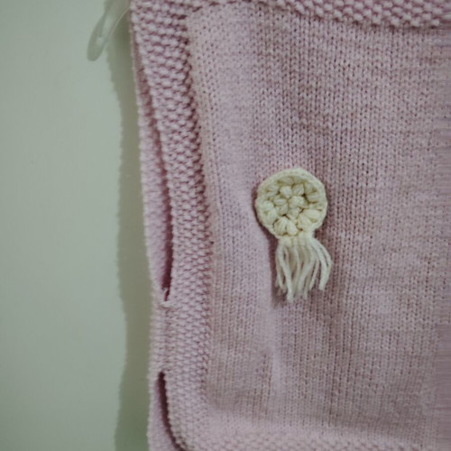 Handmade knitted kazaka sweater, pink