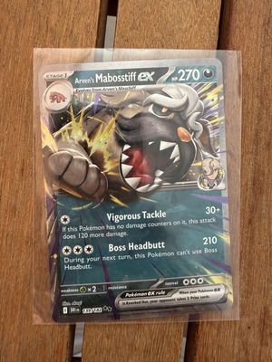 Pokemon TCG Arven’s Mabosstiff ex #139 DRI like new