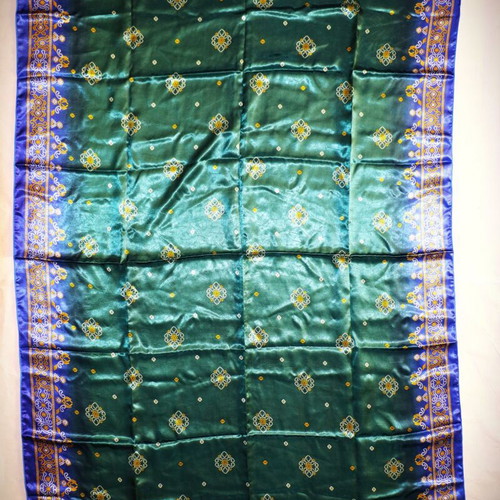 Silk Scarf 100% Silk Pareo 1.80x1.10m multicolor green