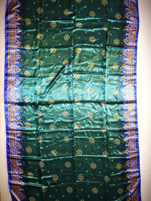 Εσάρπα μετάξι 100% Silk παρεό 1,80x1,10μ πολύχρωμο πράσινο