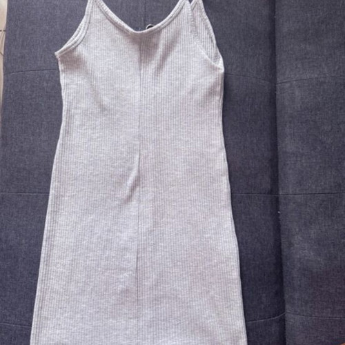 Bershka Grey Summer Dress Small like new with front zipper