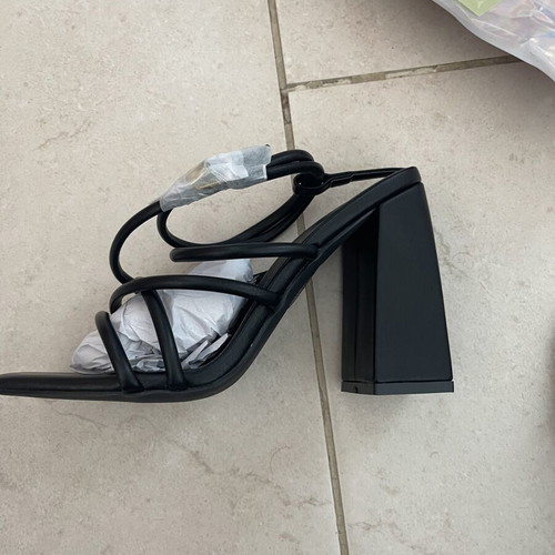 Black platform sandals, size 38