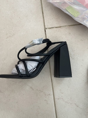 Black platform sandals, size 38