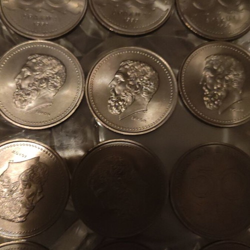 Greece 50 Drachma Coins like new, 1980 and 1982