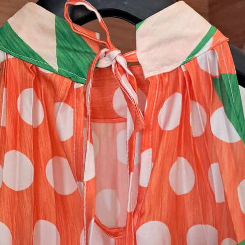 Zeta Otto dress one size, like new, pleated with polka dots