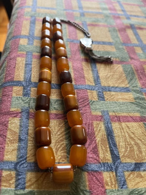 Bakelite Worry Beads with 925 Silver Chain used