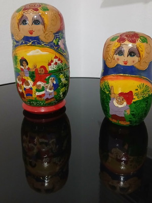 Babushka dolls vintage wooden Russian hand-painted used