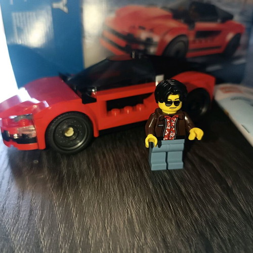 Lego City Red Sports Car used with box and manual 60448