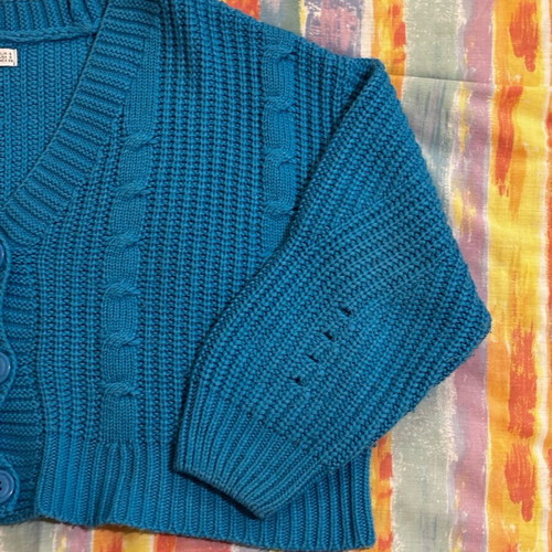 Blue knitted cardigan used Star Body H, size S