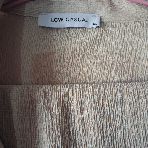Beige set XL like new, high-waisted pants and shirt with wooden buttons