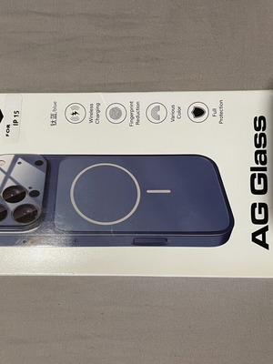 AG Glass MagSafe case for iPhone 15, titanium blue