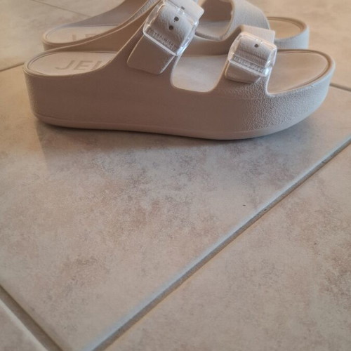 Lemon Jelly Fenix Vegan Platform Sandals used, beige and pink, size 37