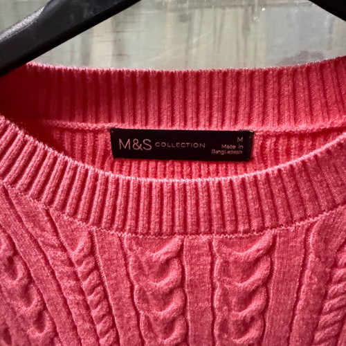 M&S Collection Pink Cable Knit Sweater like new