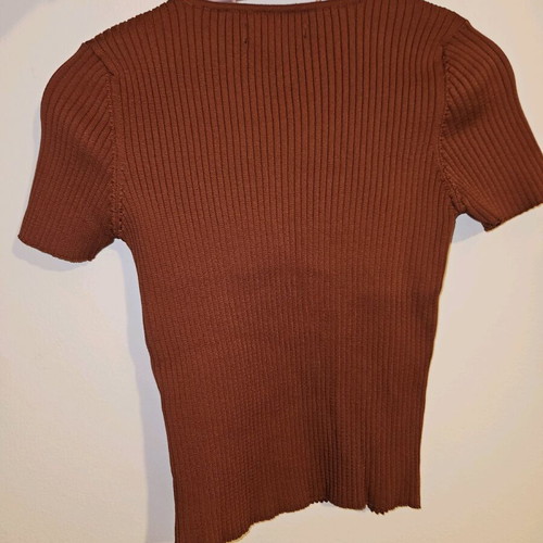 Bershka short-sleeve shirt terracotta like new, size S