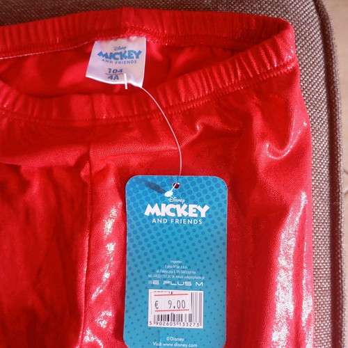 Minie elastic children's leggings new, size 4 years, red