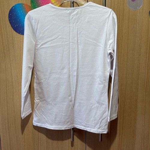 Cotton long-sleeve shirt white like new, size M
