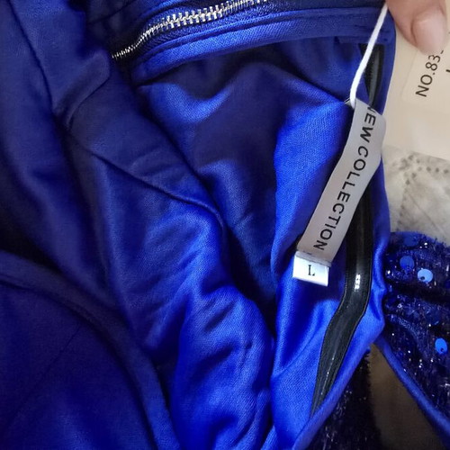 Maxi dress blue with sequins, new, size L