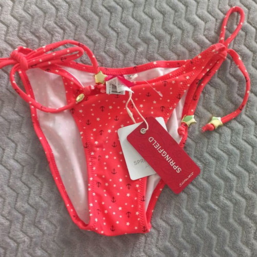 Springfield bikini new with tags, red-orange, size S, with ties