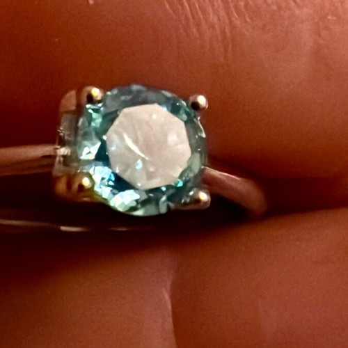 Canary Blue Solitaire Ring 925 Silver with Cubic Zirconia