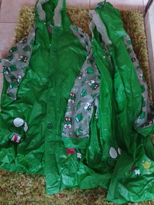 Waterproof jackets used, set of two, kids