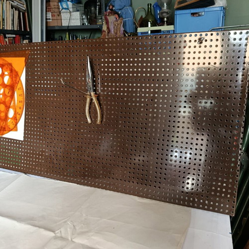 Wall-mounted metal magnetic board with hooks