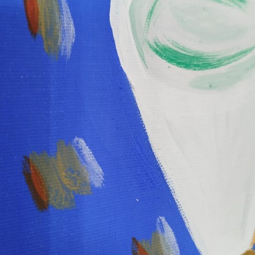 Painting on canvas acrylic pop art titled Kokteil new