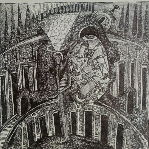 Psychedelic drawing with hidden symbols made to order