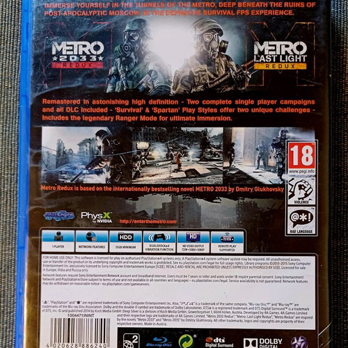 Metro Redux PS4 used in excellent condition