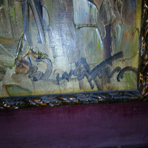 Embossed painting like new, signed by unknown artist