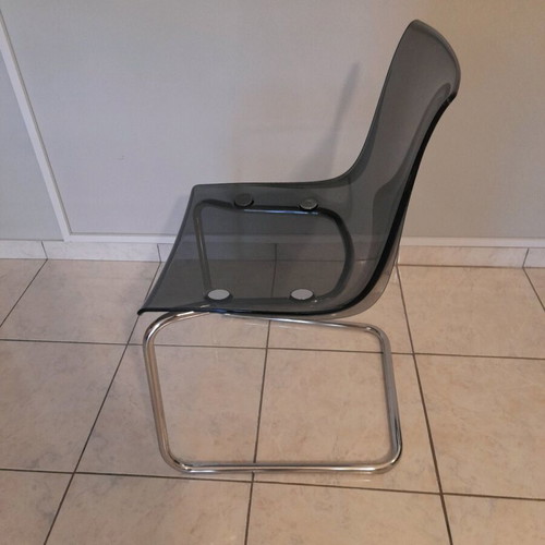 Tobias Ikea chairs like new, plexiglass anthracite, set of 4