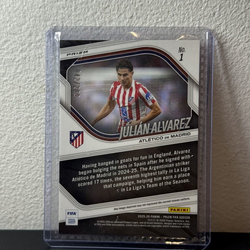 Julian Alvarez Blue Mosaic /209 Numbered Panini Prizm 2025/26 Card new