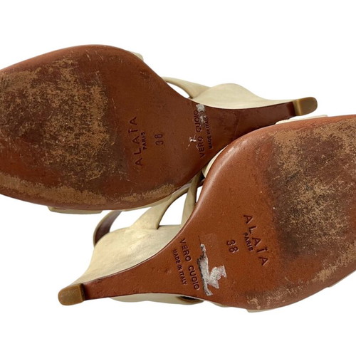 Alaïa beige suede sandals used, size 38