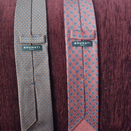 Brunati Como silk ties set handmade in Italy like new, pack of two