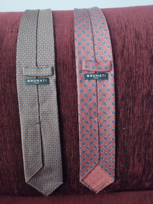 Brunati Como silk ties set handmade in Italy like new, pack of two