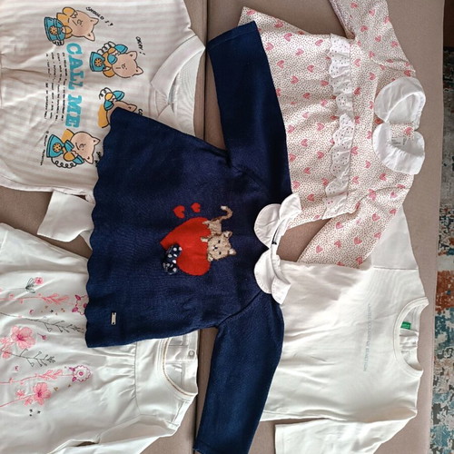 Winter blouses used, pack of 4 for 6-9 months old