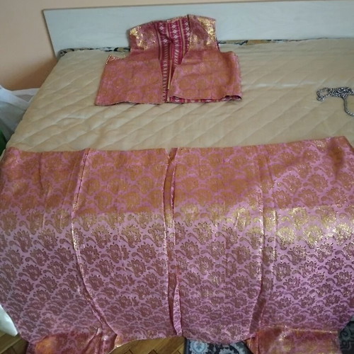 Traditional costume set of silk brocade vest and shalwar like new