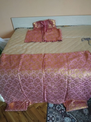 Traditional costume set of silk brocade vest and shalwar like new