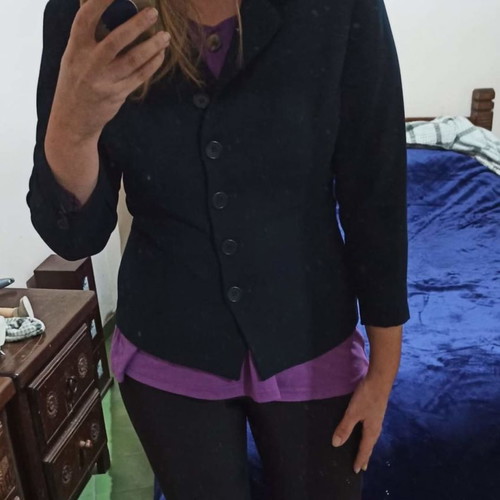 Women's jacket size L like new, dark blue, 3/4 sleeve