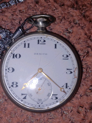 Ρολόι τσέπης Zenith μεταχειρισμένο, μπεζ και χρυσαφί